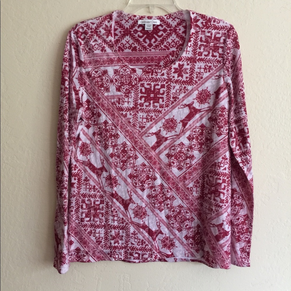 Coldwater Creek dashing reindeer tee